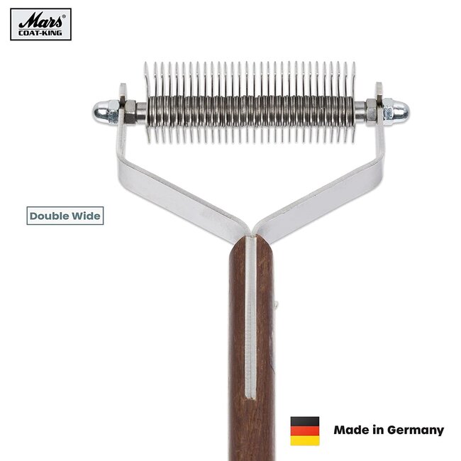 Mars Coat-King Uitdunkam voor Dieren – Extra Fijn 1,5 mm – 33 Messen – FSC Houten Handvat
