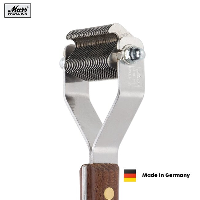 Mars Coat-King Uitdunkam voor Dieren – Super Fijn 0,8 mm – 26 Messen – FSC Houten Handvat