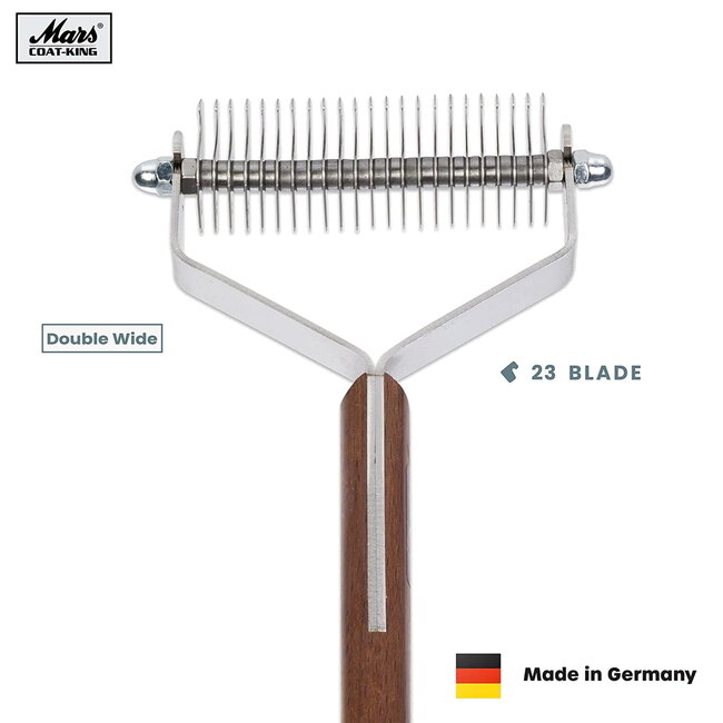 Mars Coat-King Uitdunkam voor Dierenvachten – Middel 2,5 mm – 23 Messen – FSC Houten Handvat
