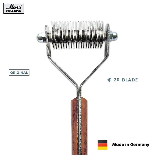 Mars Coat-King Uitdunkam voor Dieren – Extra Fijn 1,5mm – 20 Messen – FSC Houten Handvat