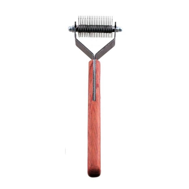 Mars Coat-King Uitdunkam voor Dieren – Extra Fijn 1,5mm – 20 Messen – FSC Houten Handvat