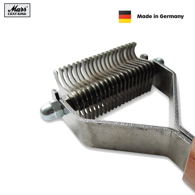 Mars Coat-King Uitdunkam voor Dieren – Extra Fijn 1,5mm – 20 Messen – FSC Houten Handvat