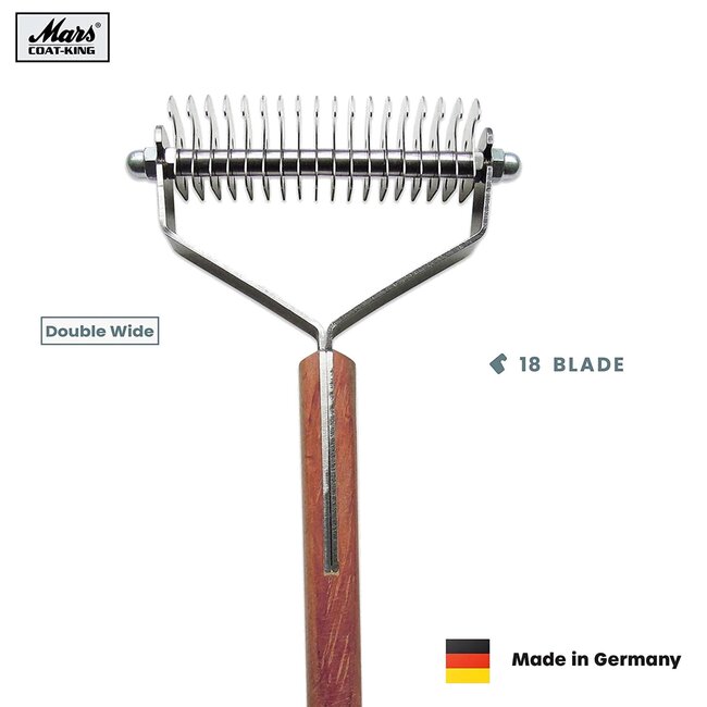 Mars Coat-King Uitdunkam voor Dierenvachten – Extra Grof – 18 Messen – 3,5 mm – FSC Hout