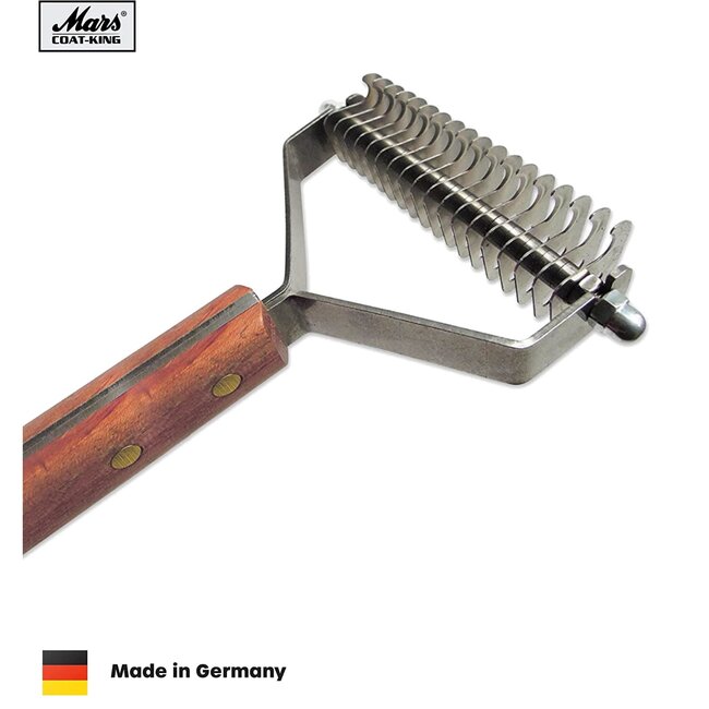 Mars Coat-King Uitdunkam voor Dierenvachten – Extra Grof – 18 Messen – 3,5 mm – FSC Hout
