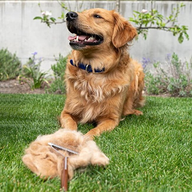 Mars Coat-King Uitdunkam voor Dierenvachten – Middelgroot – 3,5 mm – 10 Messen – Houten Handvat