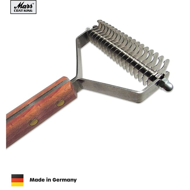 Mars Coat-King Uitdunkam voor Dierenvachten – Extra Fijn 1,5 mm – 16 Messen – FSC Hout