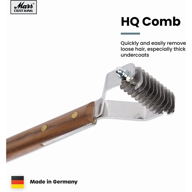 Mars Coat-King Uitdunkam voor Dierenvachten – Middelgroot – 3,5 mm – 10 Messen – Houten Handvat
