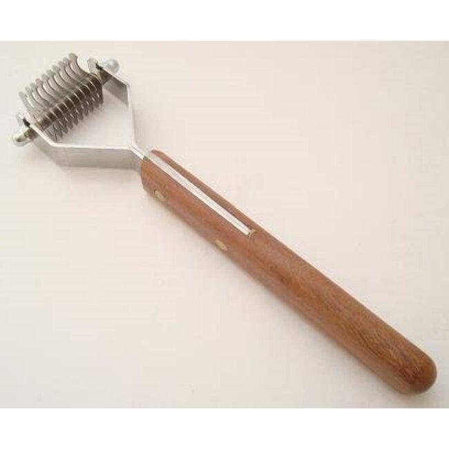 Mars Coat-King Uitdunkam voor Dierenvachten – Middelgroot – 3,5 mm – 10 Messen – Houten Handvat