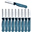 Solingen Schilmesje Robuust Handvat – RVS Glad – 16 cm met Blade Cover – Groen Glitter – 10 stuks