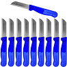 Solingen Solingen Schilmesje Robuust Handvat - RVS Glad - 16 cm met "Blade Cover" - Blauw Glitter - 10 stuks Solingen Solingen Schilmesje Robuust Handvat - RVS Glad - 16 cm met "Blade Cover" - Blauw Glitter - 10 stuks