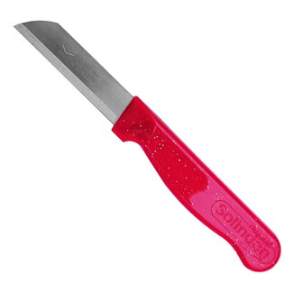 Solingen Schilmesje Robuust Handvat - RVS Glad - 16 cm met "Blade Cover" - Rood Glitter