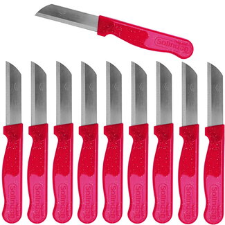 Solingen Schilmesje Robuust Handvat – RVS Glad – 16 cm met Blade Cover – Rood Glitter – 10 stuks Solingen Schilmesje Robuust Handvat – RVS Glad – 16 cm met Blade Cover – Rood Glitter – 10 stuks
