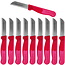 Solingen Schilmesje Robuust Handvat – RVS Glad – 16 cm met Blade Cover – Rood Glitter – 10 stuks