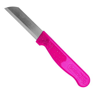 Solingen Schilmesje Robuust Handvat – RVS Glad – 16 cm met Blade Cover – Roze Glitter