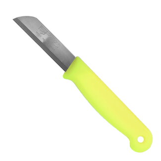 Solingen Schilmesje – RVS – Glad – 16 cm met Blade Cover – Neon Geel