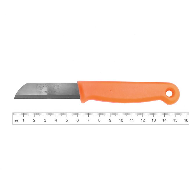 Solingen Schilmesje – RVS – Glad – 16 cm met Blade Cover – Neon Oranje