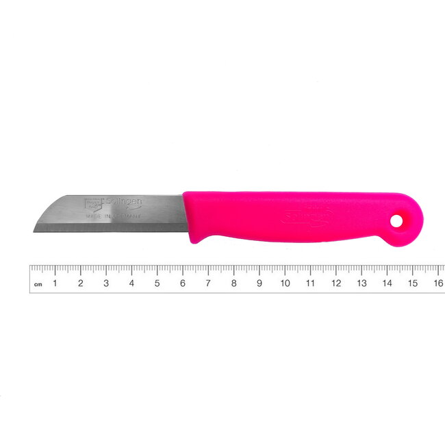 Solingen Schilmesje – RVS – Glad – 16 cm met Blade Cover – Neon Roze