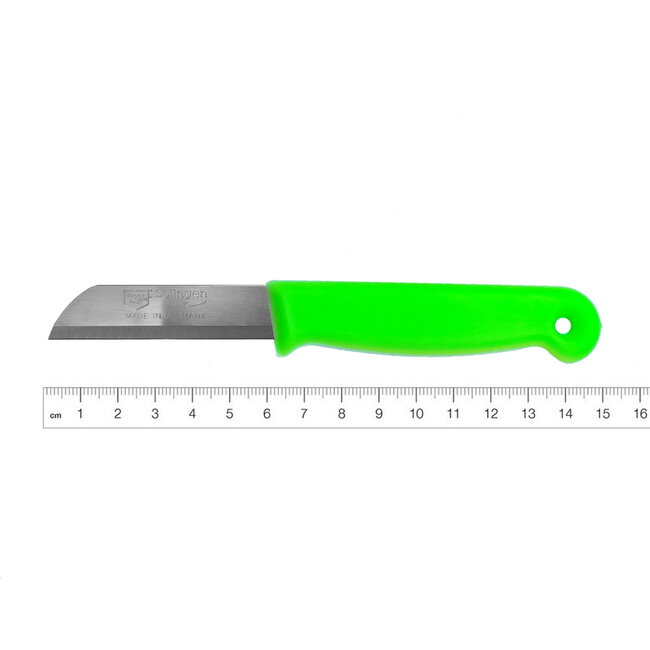 Solingen Schilmesje – RVS – Glad – 16 cm met Blade Cover – Neon Groen – 10 stuks