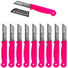 Solingen Solingen Schilmesje - RVS - Glad - 16 cm met "Blade Cover" - Neon Roze - 10 stuks Solingen Solingen Schilmesje - RVS - Glad - 16 cm met "Blade Cover" - Neon Roze - 10 stuks