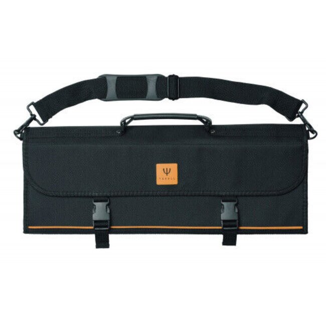 Yaxell Roltas – Ruimte voor 10 Messen – Stevige Polyester Tas met Vak voor Slijpstaaf – Inclusief Schouderriem – Bescherming & Opbergruimte