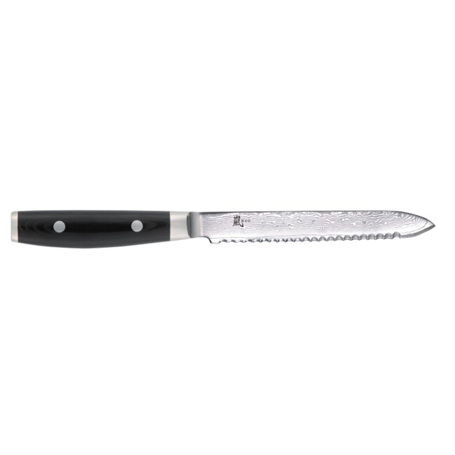 Yaxell Ran Tomatenmes 14 cm – 69 Lagen Damaststaal – VG10 Staal – 61 HRC – Canvas-Micarta Heft