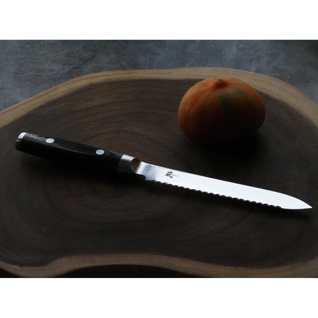 Yaxell Ran Tomatenmes 14 cm – 69 Lagen Damaststaal – VG10 Staal – 61 HRC – Canvas-Micarta Heft