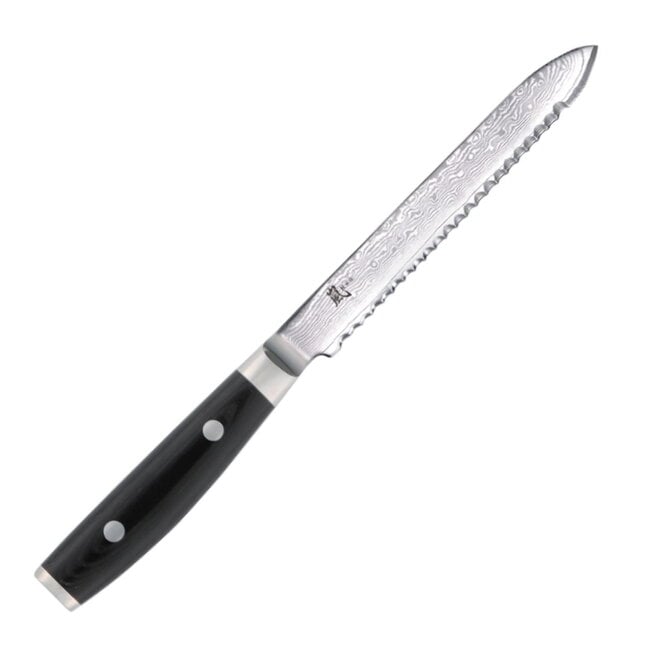 Yaxell Ran Tomatenmes 14 cm – 69 Lagen Damaststaal – VG10 Staal – 61 HRC – Canvas-Micarta Heft