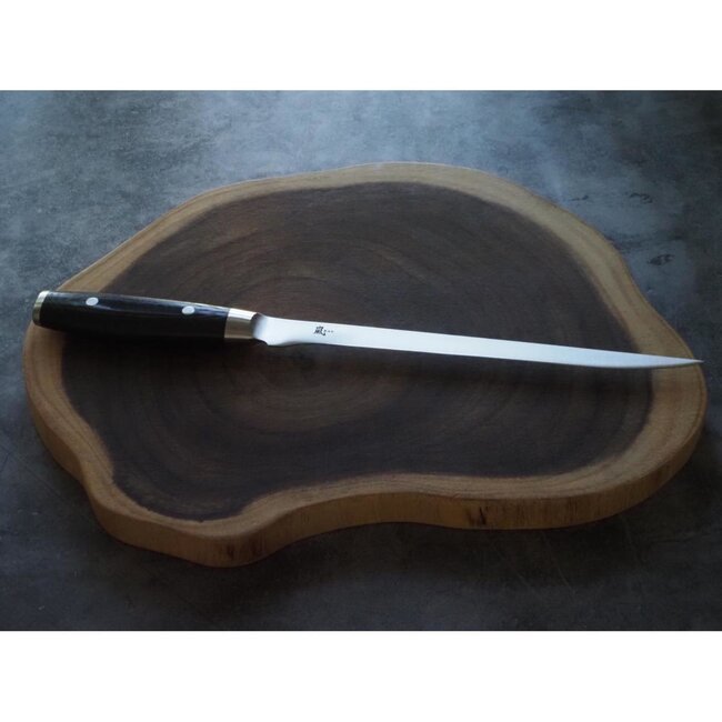 Yaxell Ran Fileermes 23 cm – Flexibel – VG10 Staal – 61 HRC – Canvas-Micarta Heft