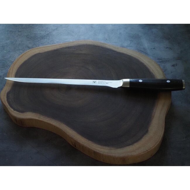 Yaxell Ran Fileermes 23 cm – Flexibel – VG10 Staal – 61 HRC – Canvas-Micarta Heft