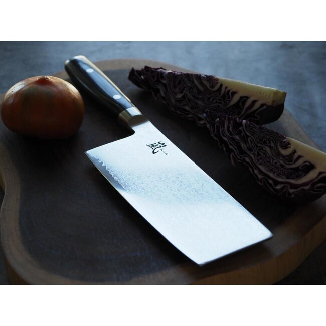 Yaxell Ran Chinees Koksmes 18 cm – 69 Lagen Damaststaal – VG10 Staal – 61 HRC – Canvas-Micarta Heft