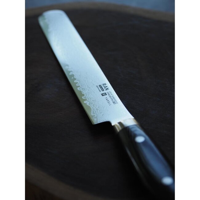 Yaxell Ran Hammes 23 cm – 69 Lagen Damaststaal – VG10 Staal – 61 HRC – Canvas-Micarta Heft