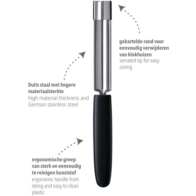 Triangle Professionele Appelboor Ø 20 mm – Ideaal voor Grote Appels – RVS – Vaatwasmachinebestendig