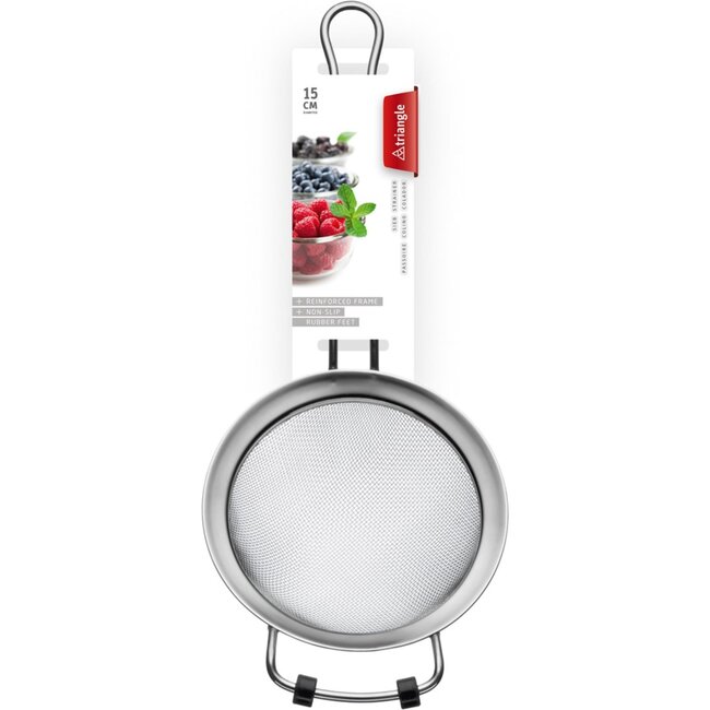 Triangle RVS Zeef met Antislipvoetjes – Ø 15 cm – Vaatwasmachinebestendig