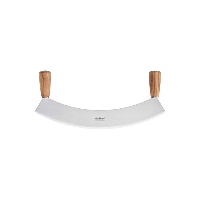 Triangle Halvemaan Wiegemes – Essenhouten Heft – RVS Lemmet – 36 cm – Handgeslepen