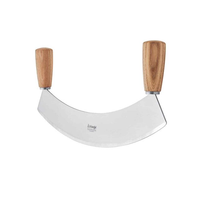 Triangle Halvemaan Wiegemes – Essenhouten Heft – RVS Lemmet – 36 cm – Handgeslepen