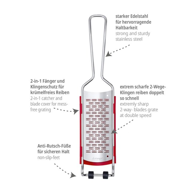 Triangle 2-Zijdige RVS Rasp met Opvangbakje – Precisie & Netheid