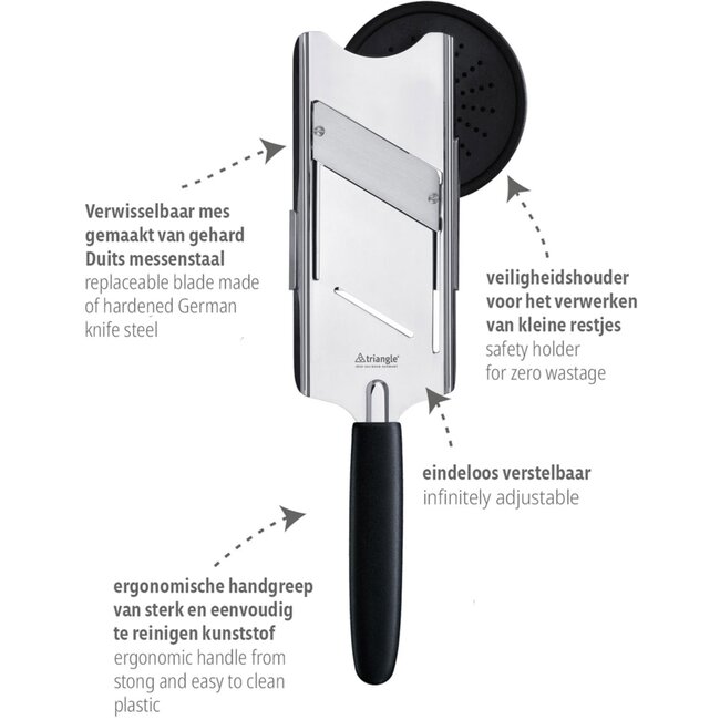 Triangle Professionele Truffelschaaf – RVS 15 cm – Zwart Kunststof Heft