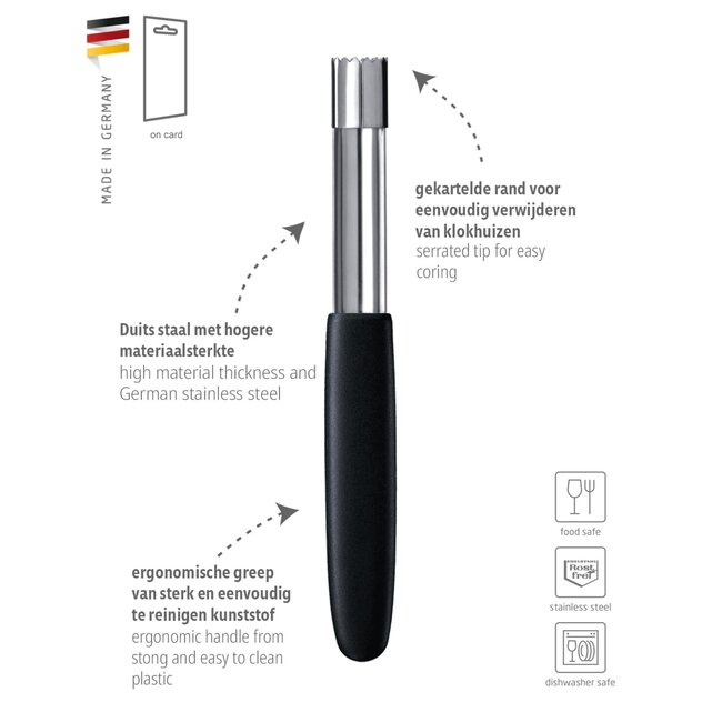 Triangle Professionele Appelboor – 16 mm – Duits RVS – Ergonomisch Handvat