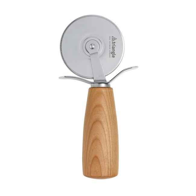 Triangle Pizzasnijder met Pruimenhouten Heft – 7cm RVS Lemmet – Solingen Kwaliteit