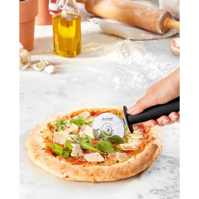 Triangle Professionele Pizzasnijder 7cm – Ergonomisch Zwart Heft – Vaatwasserbestendig