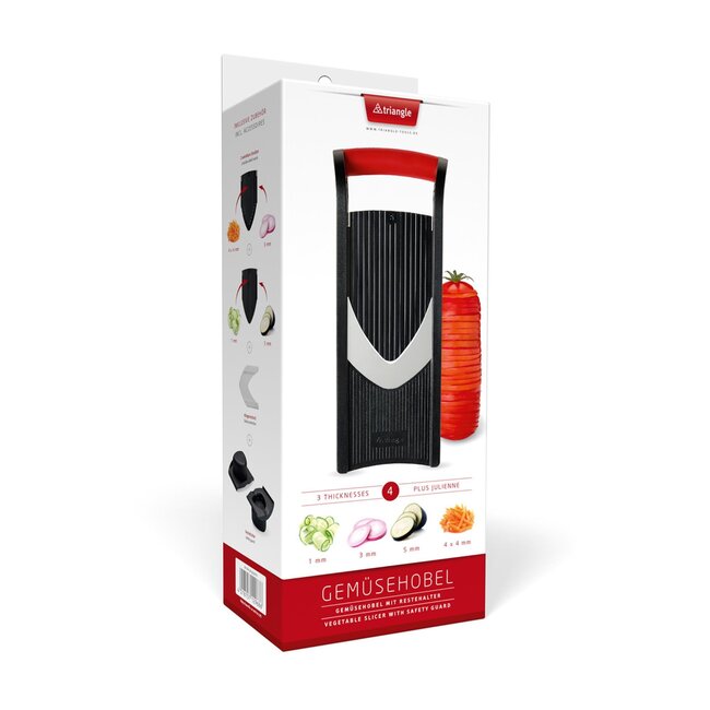 Triangle Essentiële Mandoline met Parabolisch Mes – 4 Snijstanden – Vaatwasserbestendig