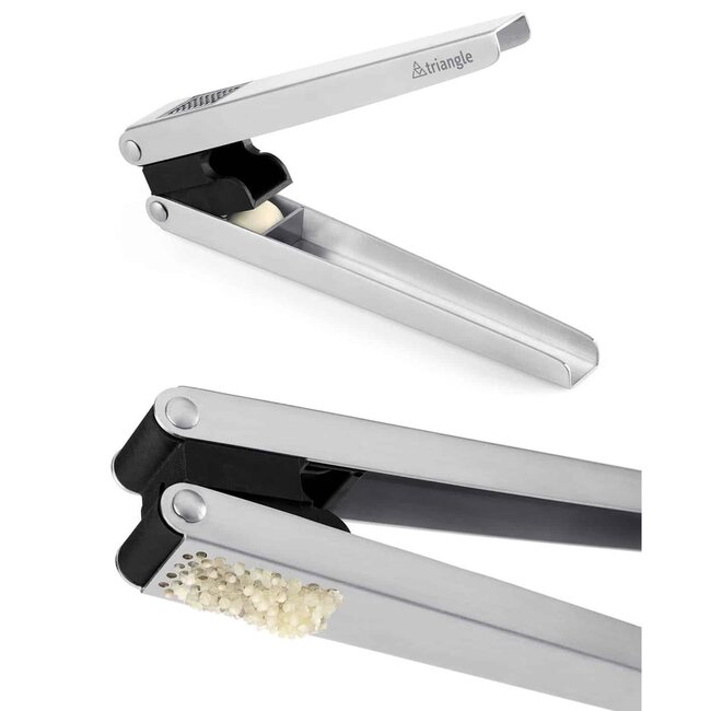 Triangle 2-in-1 Knoflookpers en -snijder – 19 cm – RVS