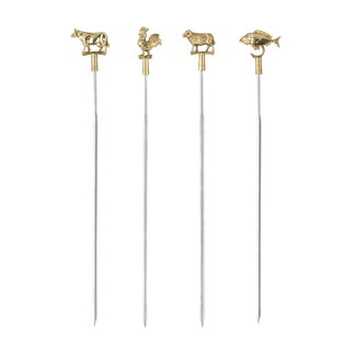 Triangle Professionele Grillspiezen Set – RVS & Messing – 42 cm – Dierenmotieven – 4 Stuks Triangle Professionele Grillspiezen Set – RVS & Messing – 42 cm – Dierenmotieven – 4 Stuks