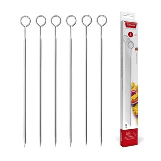 Triangle RVS Barbecuespiesen – Ruitvormige Dwarsdoorsnede – 33,5 cm – Set van 6 Triangle RVS Barbecuespiesen – Ruitvormige Dwarsdoorsnede – 33,5 cm – Set van 6
