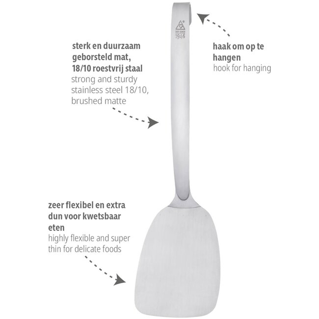 Triangle Flexibele RVS Spatel – Ideaal voor Delicaat Eten – 33 cm
