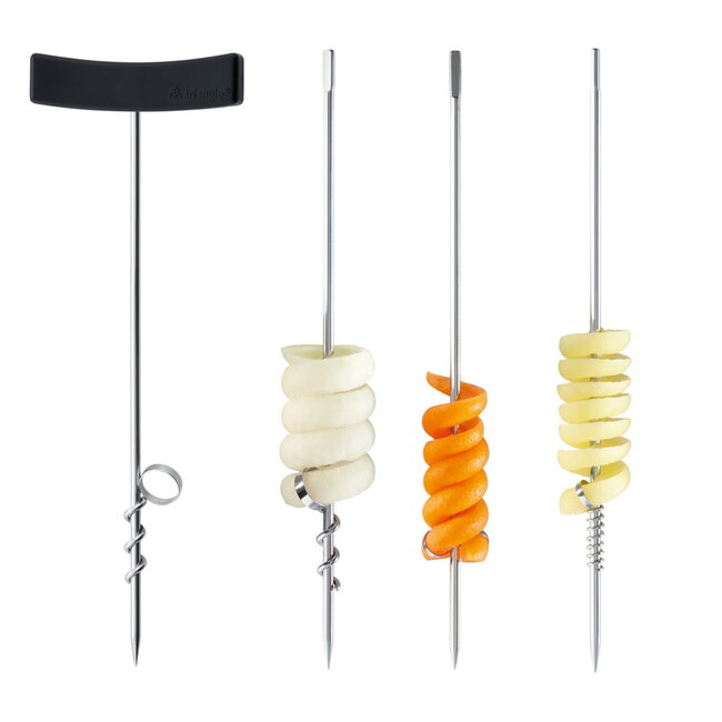 Triangle Deco-Spiraal Set RVS 24,5 cm – Eenvoudig Groente en Fruit Decoreren – 3-delig