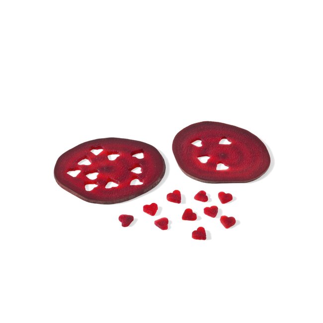 Triangle Essential Confetti Uitstekerset – Hart & Bloem – Rood – 2-delig