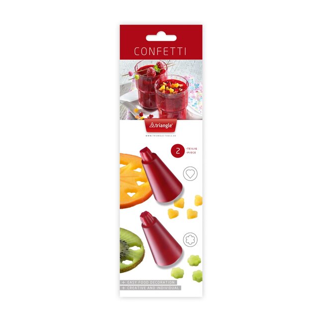 Triangle Essential Confetti Uitstekerset – Hart & Bloem – Rood – 2-delig