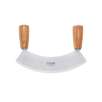 Triangle Soul Wiegemes – Halvemaan Design – Essenhouten Heft – RVS 23 cm