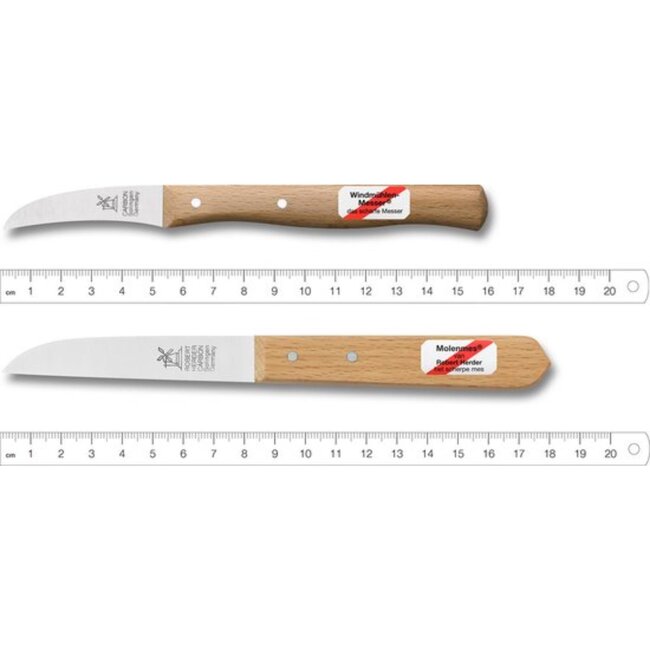 Robert Herder Robert Herder Set Schilmessen – Klassiker Benelux Molenmes – 8,5 cm – Gebogen Vogelsnavel – 5,5 cm – Niet Roestvrij – Duurzaam FSC Roodbeuken Heft